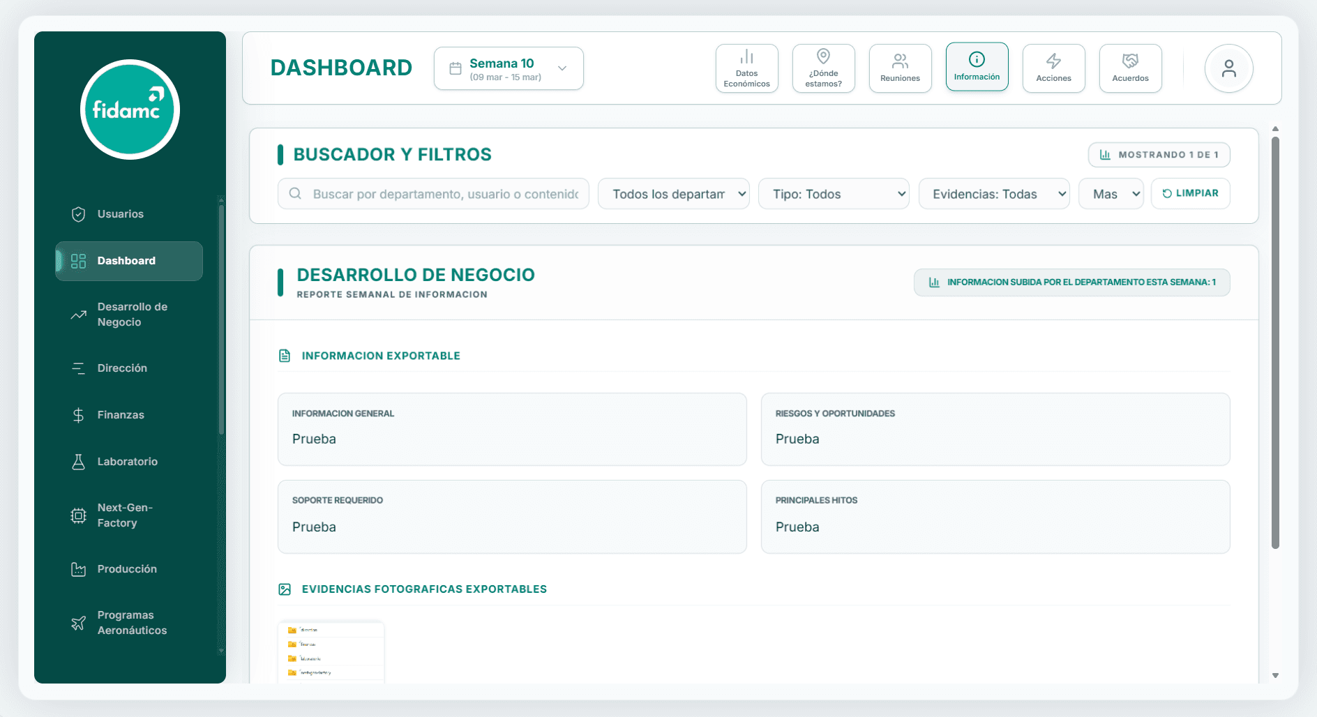 Captura del sistema CoreIndustrial – vista 2